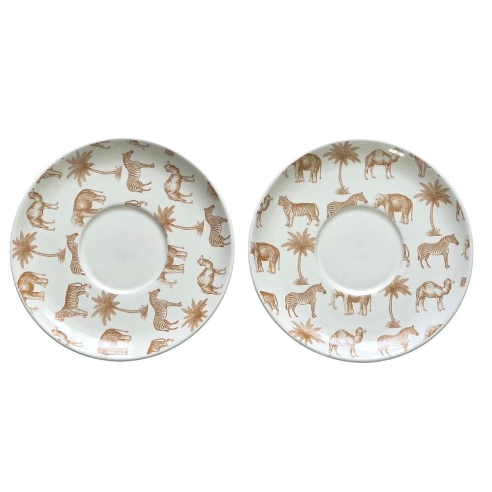Jars France Safari Jumbo Saucer Set of 2, Paris Je Taime Kitchen Plates
